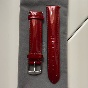 Michele Watch Red Leather Strap